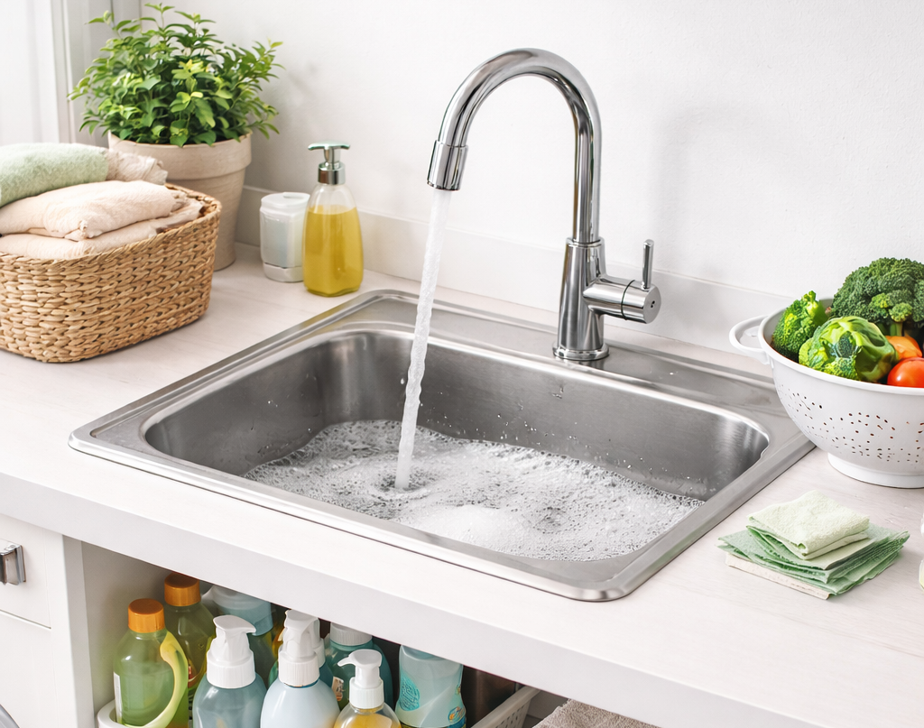 Kitchen sink cleaning