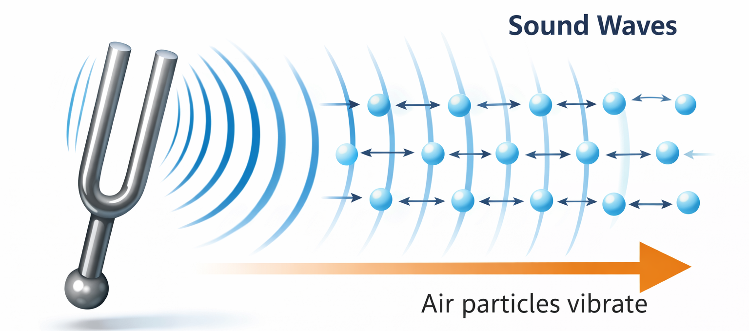 Sound waves from a tuning fork