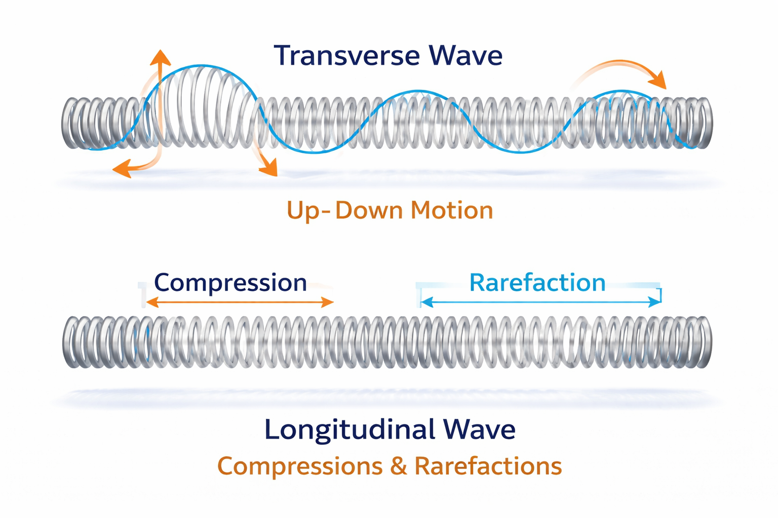 Transverse vs longitudinal waves