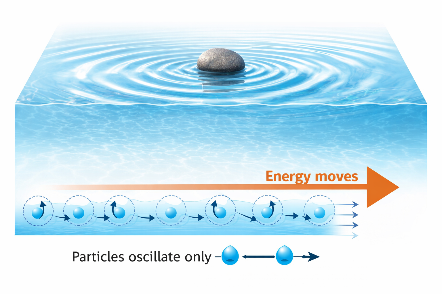 Water ripples and energy movement explained
