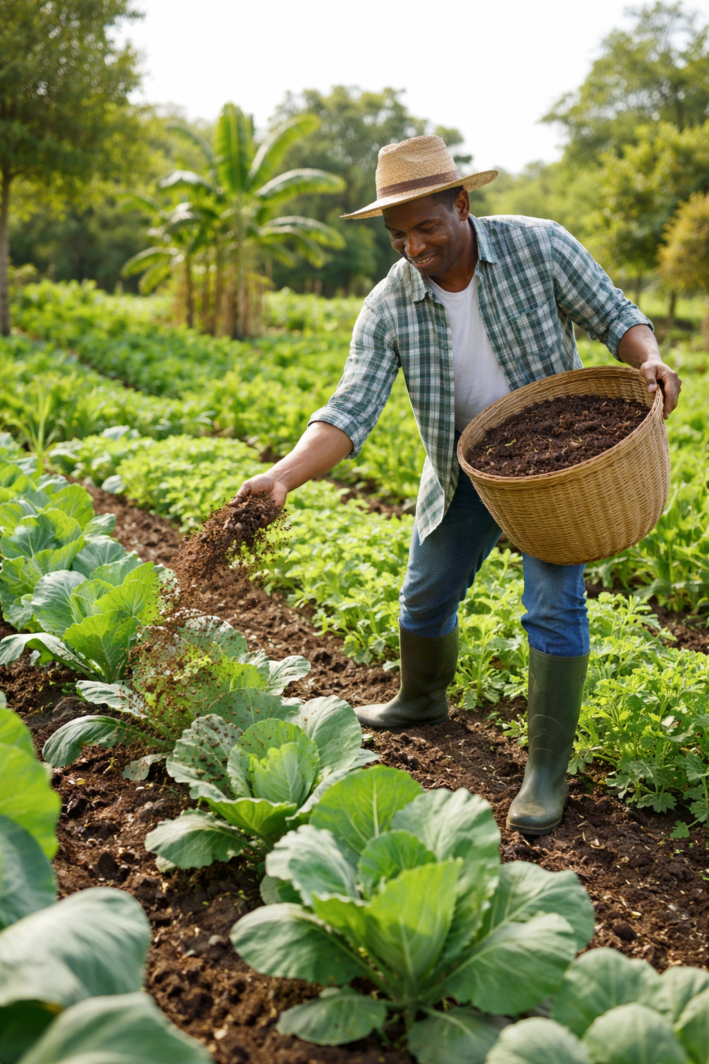 Compost manure used in organic gardening