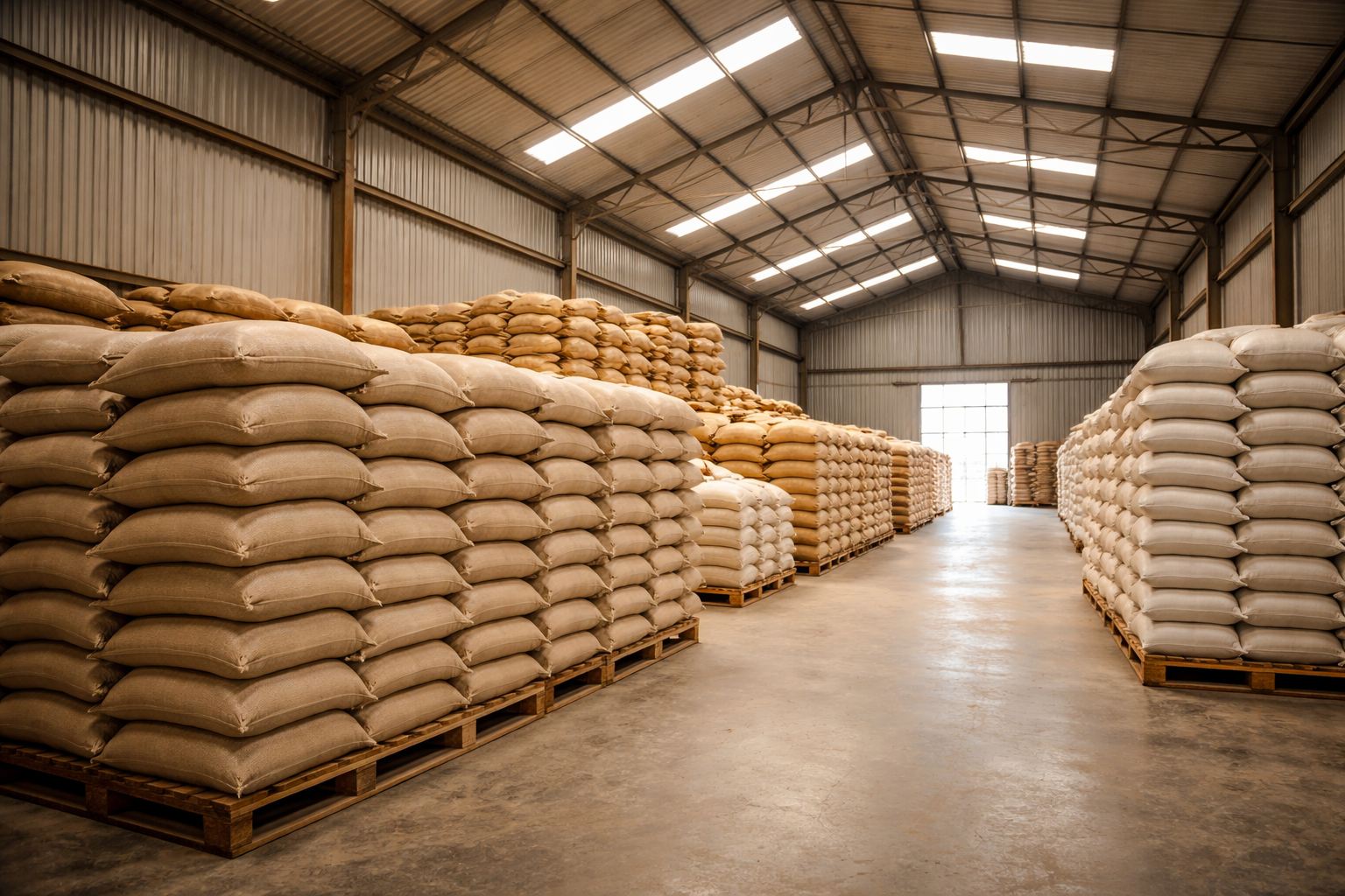 Warehouse used for storing harvested crop produce