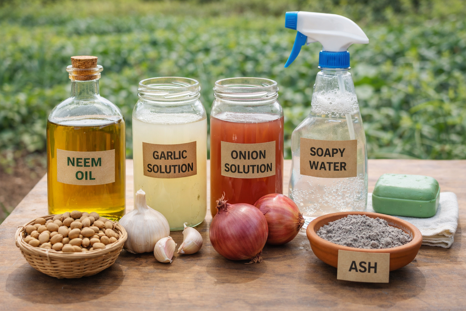 Natural organic pesticides used in organic gardening