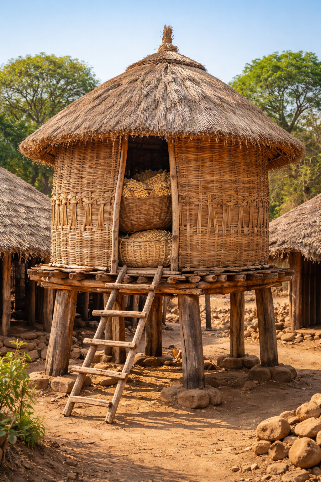 Traditional granary used for storing grains